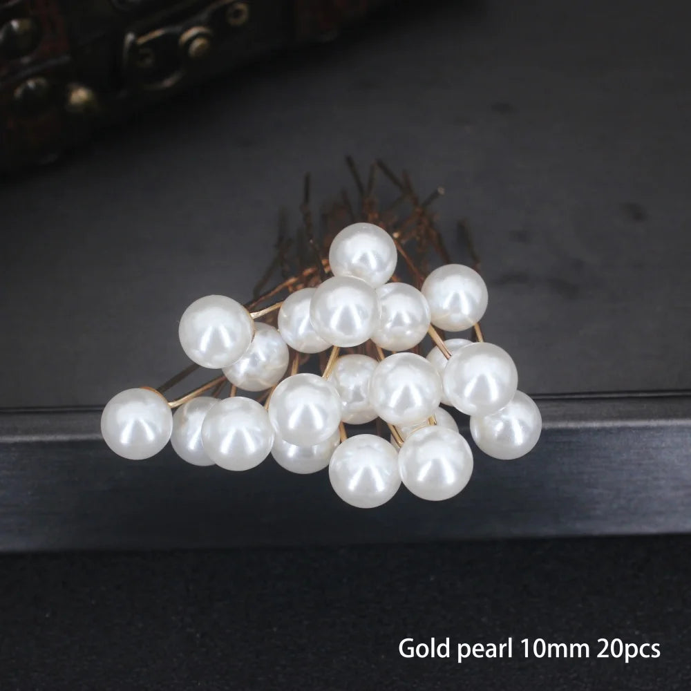 20PCS Rose Flower Rhinestone Hairpins Crystal Hair Clip Pins for Bridal Wedding Party Daily Wear Women Hair Accessories