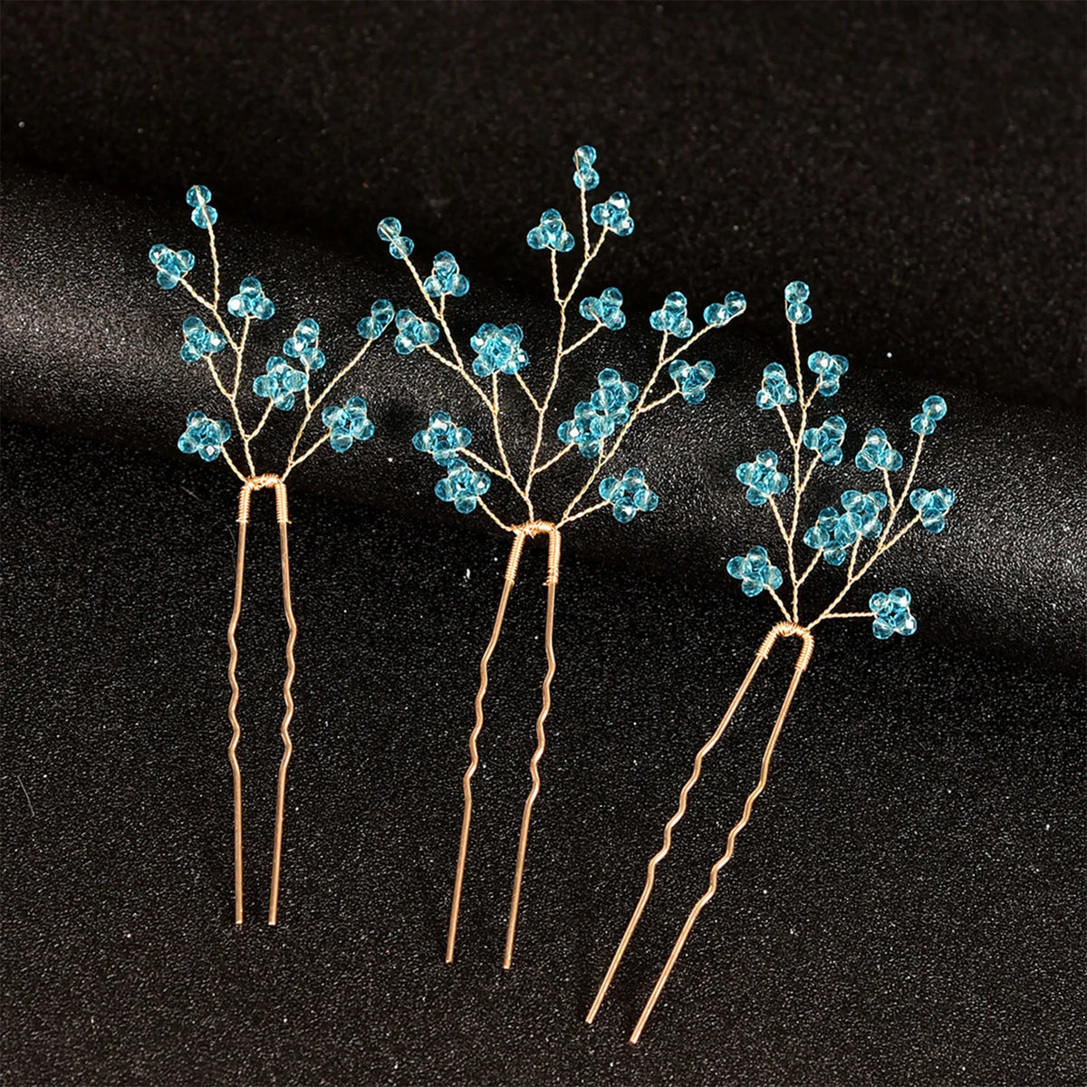 3PCS Wedding U Shape Hair Clips Bridal Headpiece Flower Hairpins Pearl Women Wedding Hair Accessories Bridal Headdress Jewelry