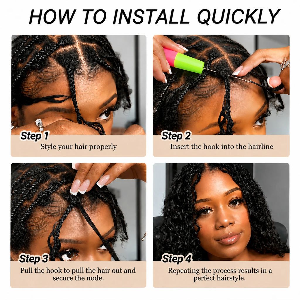 TB30 Brown Burmese Curly Crochet Human Hair Miracle Knots Feather Crochet Invisible Knotless Pre Separated Human Hair Extensions