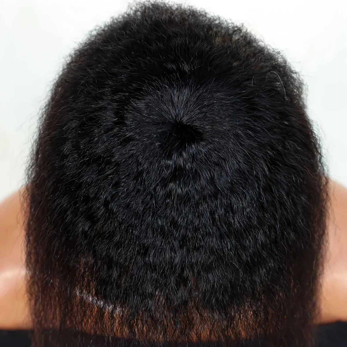Kinky Straight Topper Hair with Bangs Hair Piece Invisible Clips In wig pieces Women Toupee Extensions,T-Shaped Intranet Design