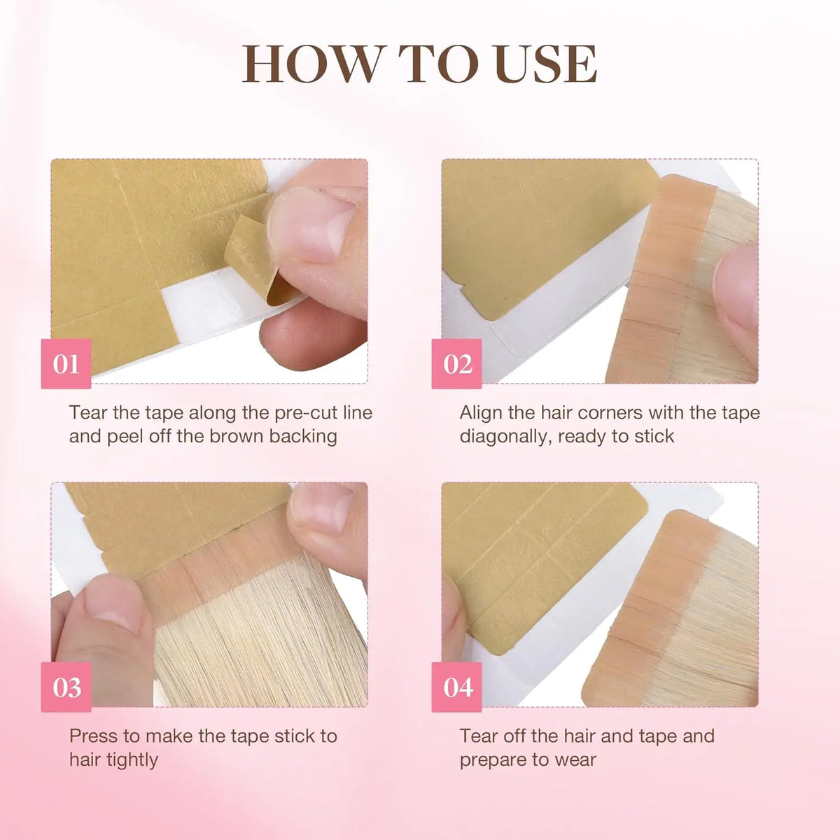 72Tabs(6sheets）Hair Extension Tape Double Sided Adhesive Replacement Tape Professional Strong Tapes for Tape in Hair Extensions