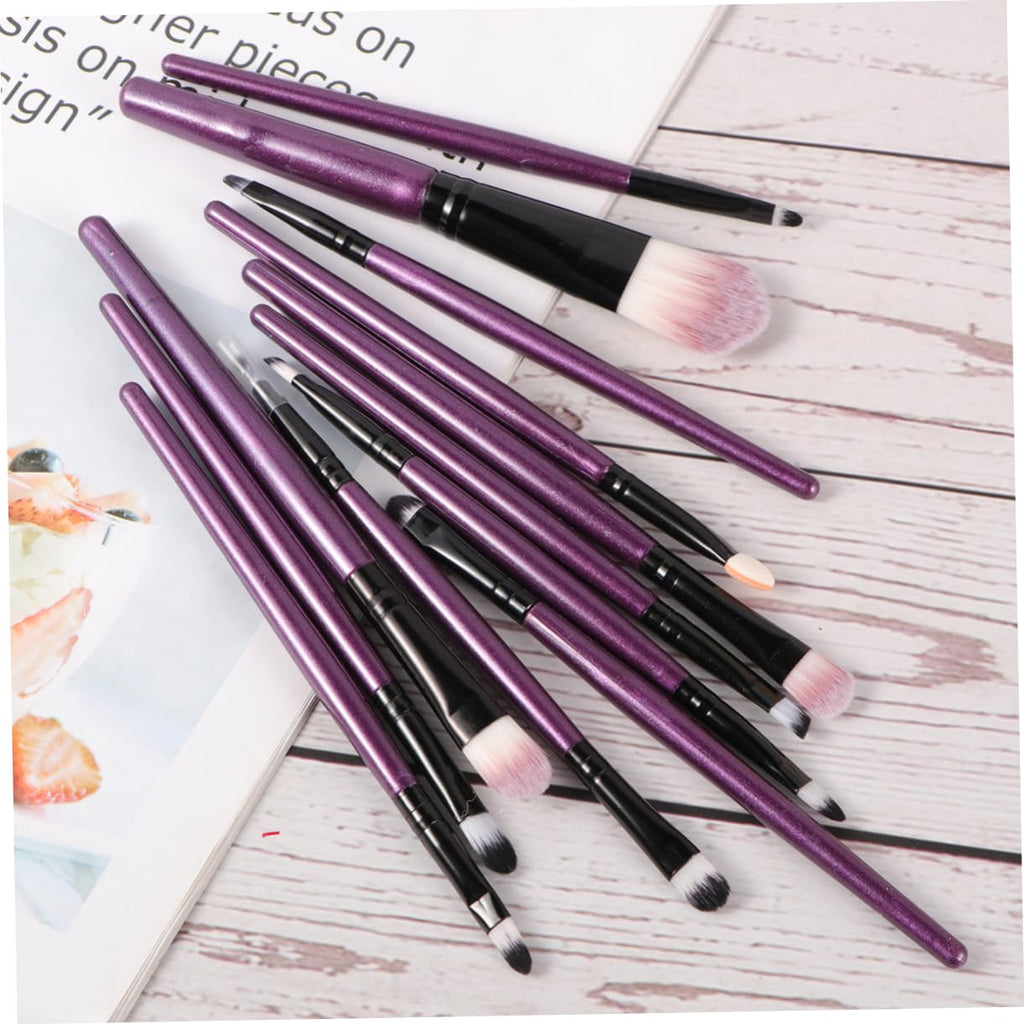 Makeup Brush Set 12Pcs Nylon Wooden Handle 183 Purple