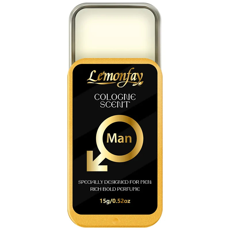 Lemonfay Men's Cologne Balm, with a Rich and Long-Lasting Scent, Portable, Suitable for Daily Use and Dates