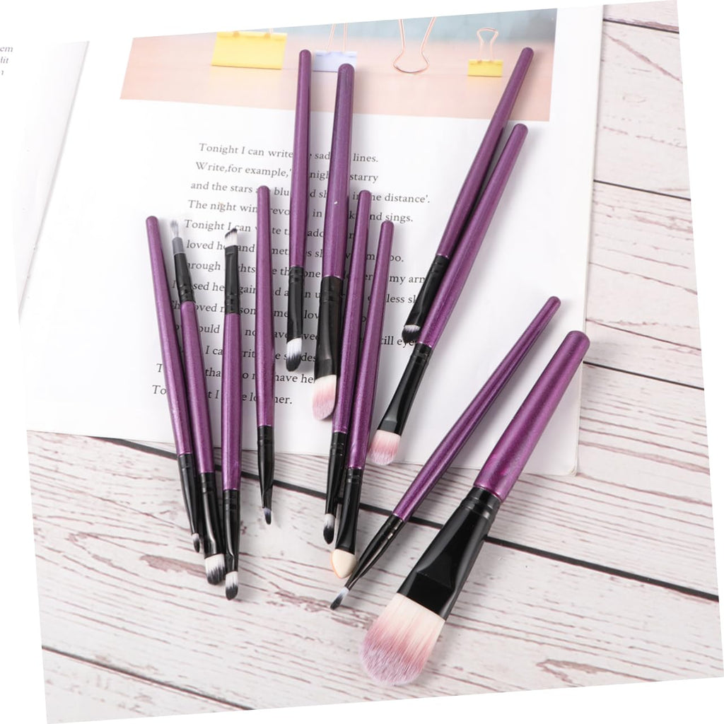 Makeup Brush Set 12Pcs Nylon Wooden Handle 183 Purple