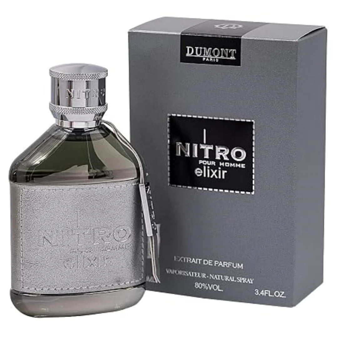 Dumont Nitro Elixir 3.4 Fl Oz Extrait De Parfum for Men – Bold Elegant Sensual Fragrance – Premium Long Lasting Scent