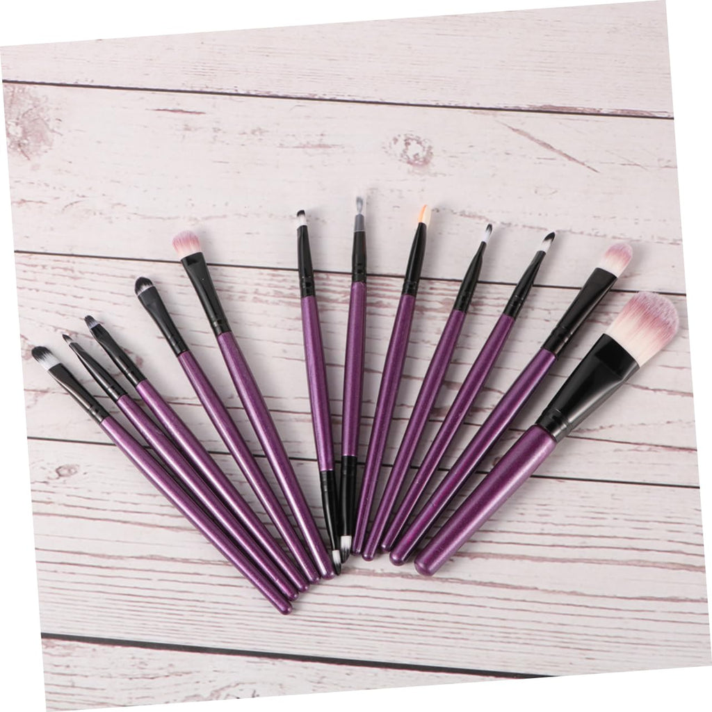 Makeup Brush Set 12Pcs Nylon Wooden Handle 183 Purple