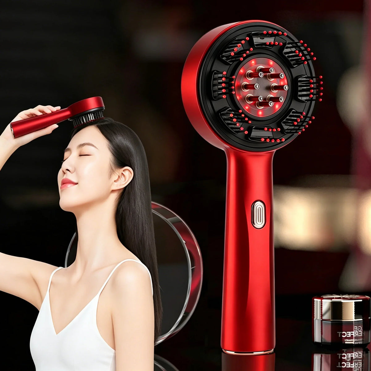Electric Massage Comb Portable Hair Follicle Comb Scalp Oil Liquid Applicator Vibration Head Massager Hair Growth Anti Loss Care