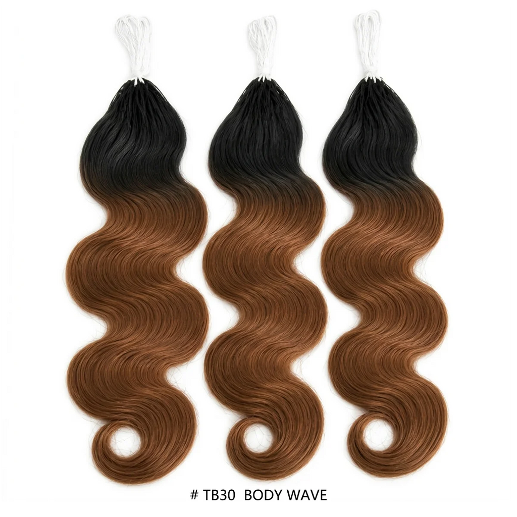 TB30 Highlight 12A Grade Human Hair Body Wave Feather Crochet Hair Extensions Miracle Knots Invisible Knotless Pre Separated Boho Braiding Hair