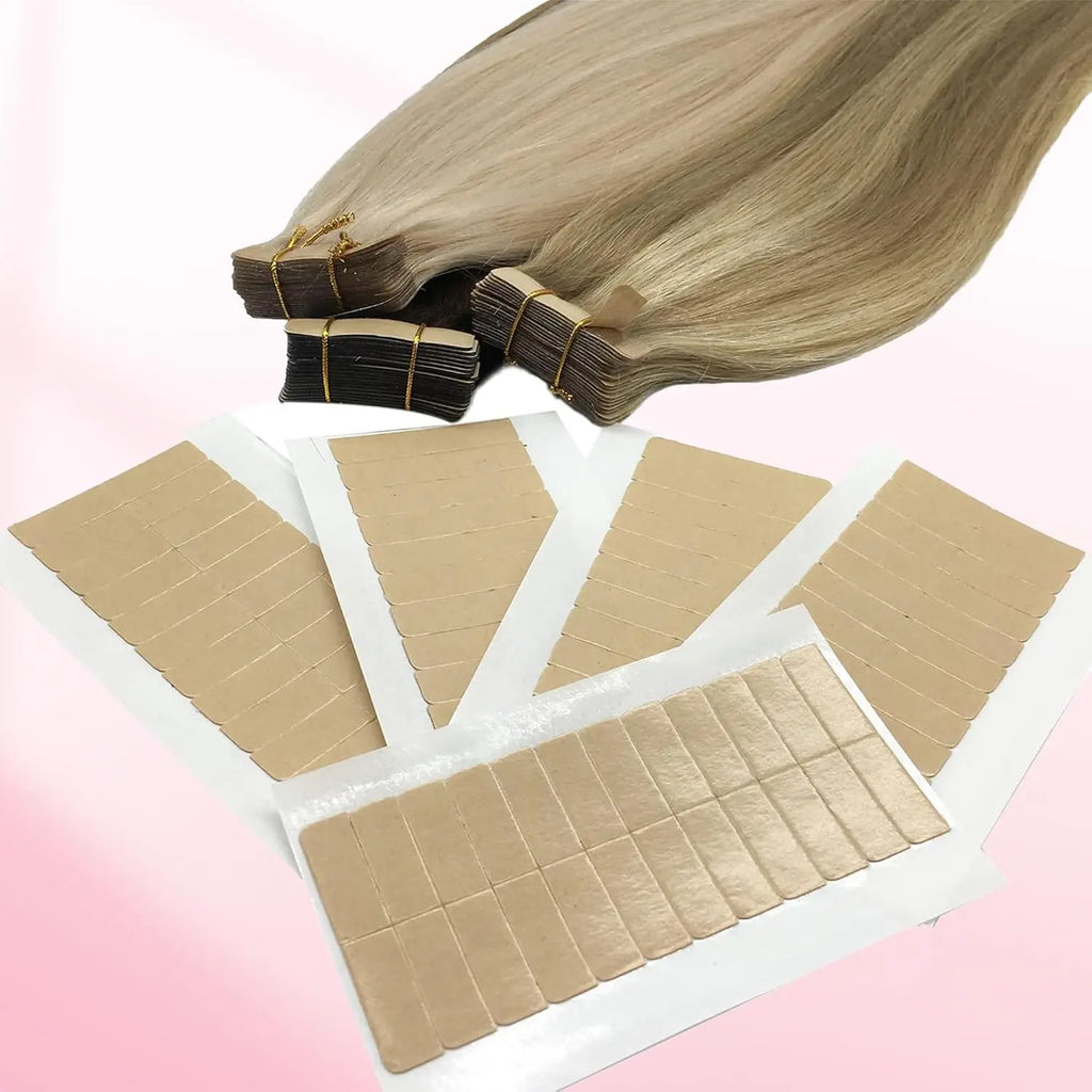 72Tabs(6sheets）Hair Extension Tape Double Sided Adhesive Replacement Tape Professional Strong Tapes for Tape in Hair Extensions