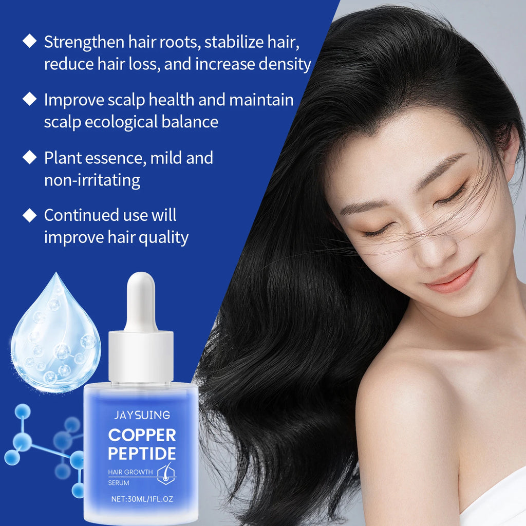 Copper Peptide Shampoo Hair Growth Serum Scalp Nourishing Spray Anti Hair Loss Essence Oil Strengthen Roots Dense Hair Care Set