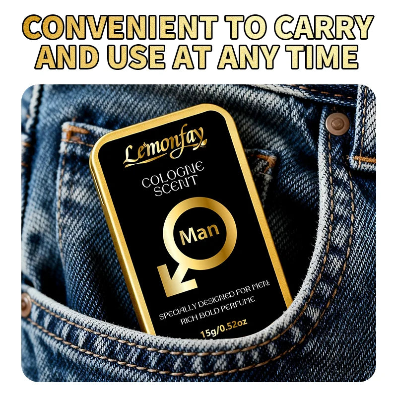 Lemonfay Men's Cologne Balm, with a Rich and Long-Lasting Scent, Portable, Suitable for Daily Use and Dates