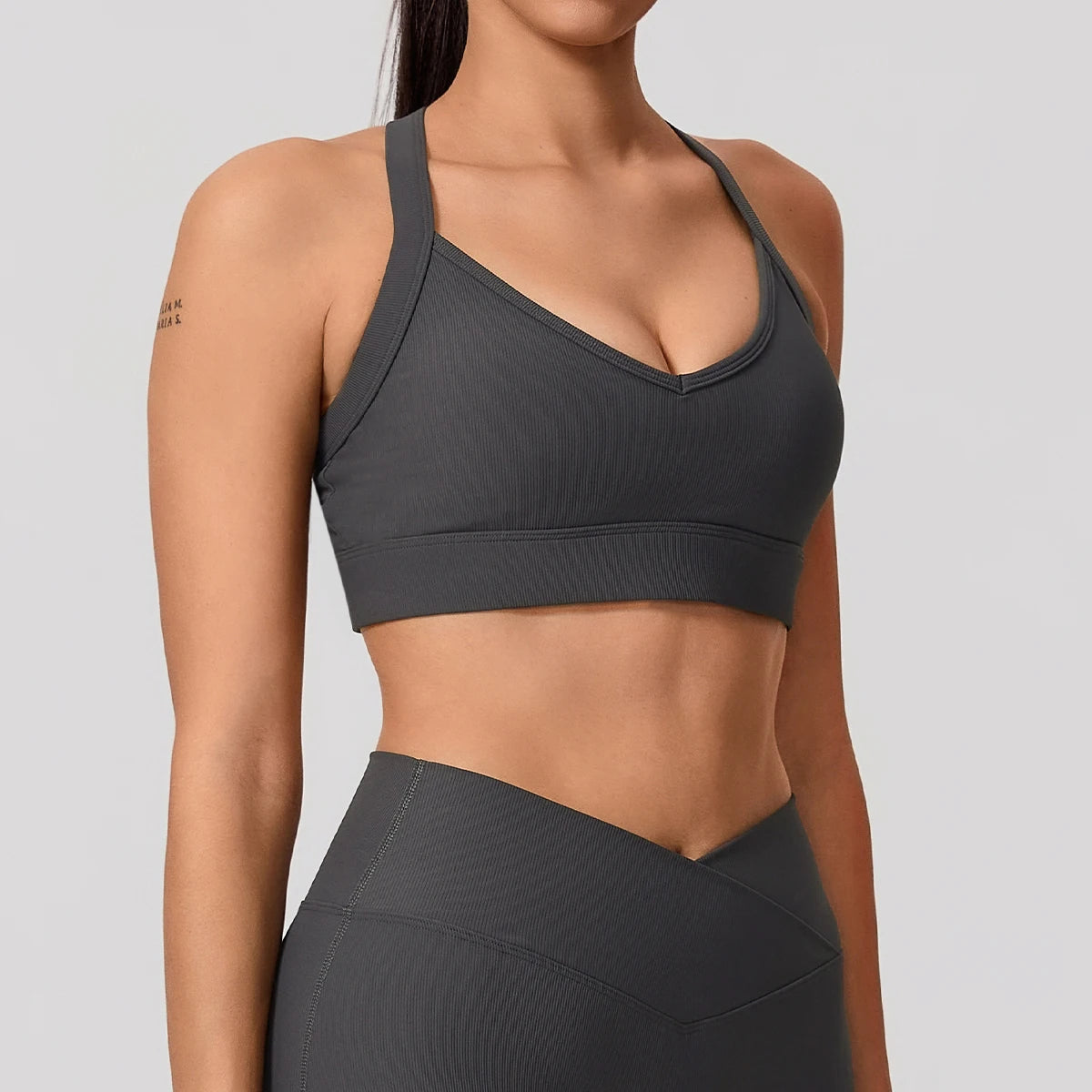 Ctenkevet Ribbed Sports Bra Women's Push up Yoga Top Running Gym Workout Brassiere - Women's Back Cross Sport Underwear