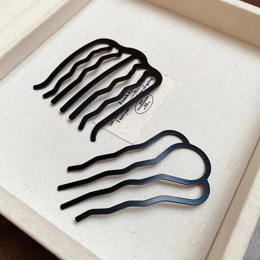 Metal U-Shaped Hair Fork Combs Simple Back of Head Hair Pin Clip Hair Side Combs Updo Hair Sticks Hair Styling Tool Ornament Z