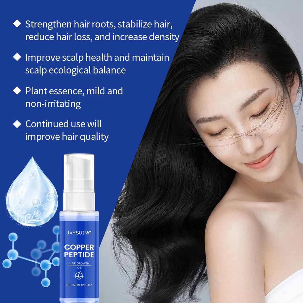 Copper Peptide Shampoo Hair Growth Serum Scalp Nourishing Spray Anti Hair Loss Essence Oil Strengthen Roots Dense Hair Care Set