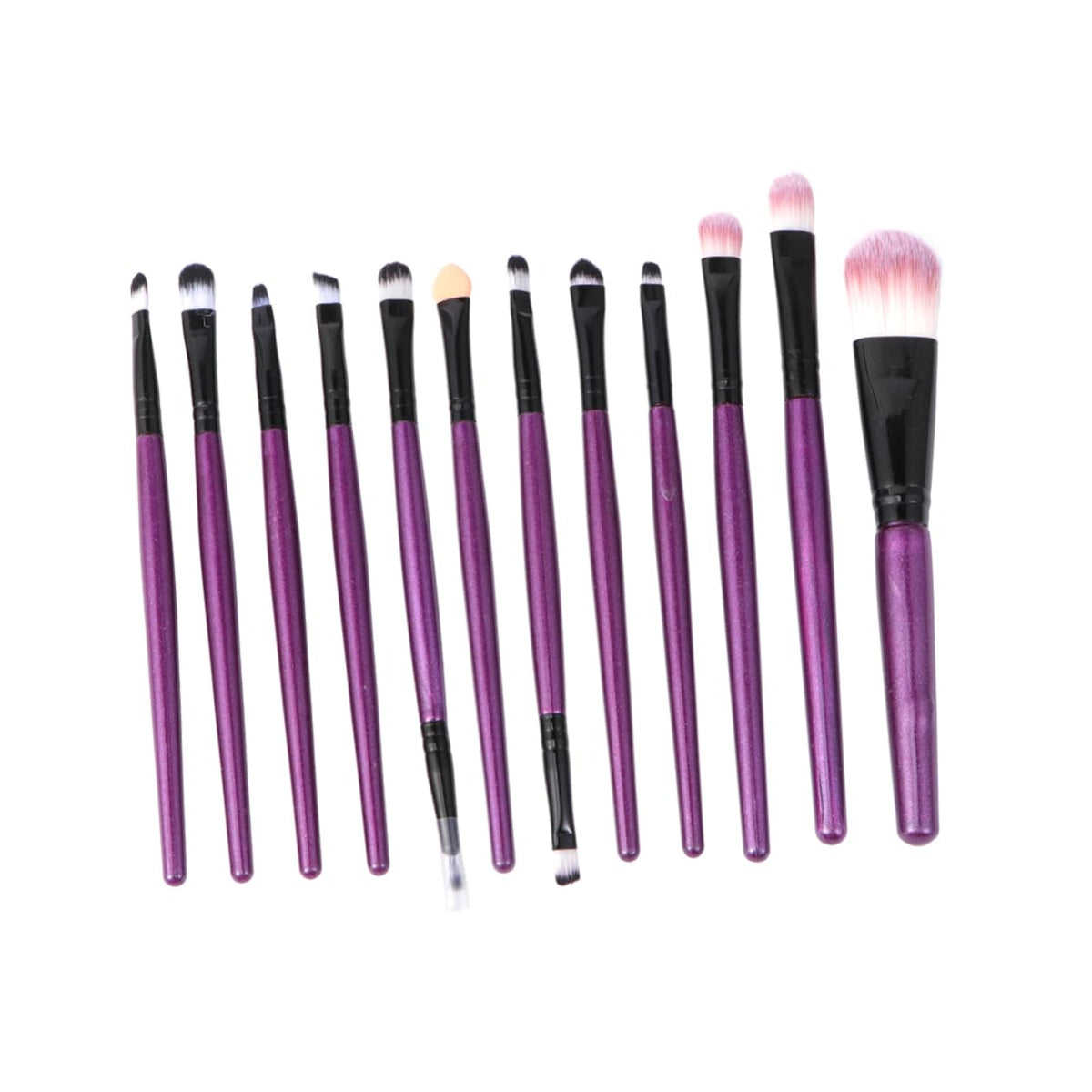 Makeup Brush Set 12Pcs Nylon Wooden Handle 183 Purple