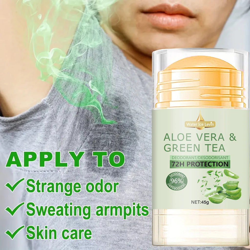 Water Ice Levin Deodorant with Aloe Vera & Green Tea 72H Protection & 96% Effectiveness for Gentle yet Powerful Care. 45g.