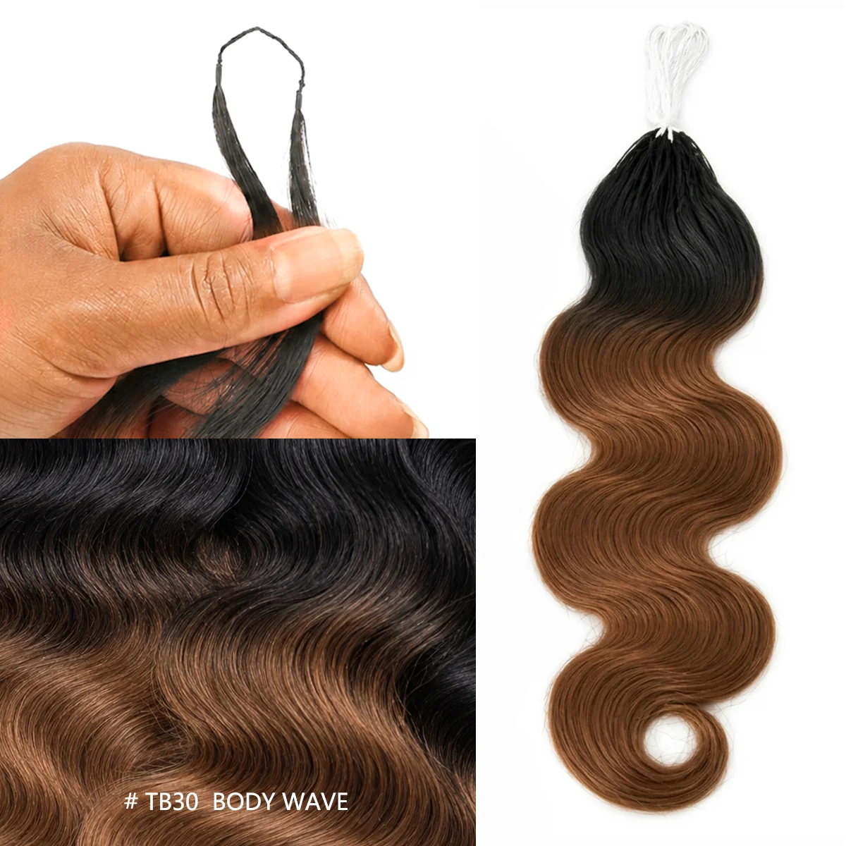 TB30 Highlight 12A Grade Human Hair Body Wave Feather Crochet Hair Extensions Miracle Knots Invisible Knotless Pre Separated Boho Braiding Hair