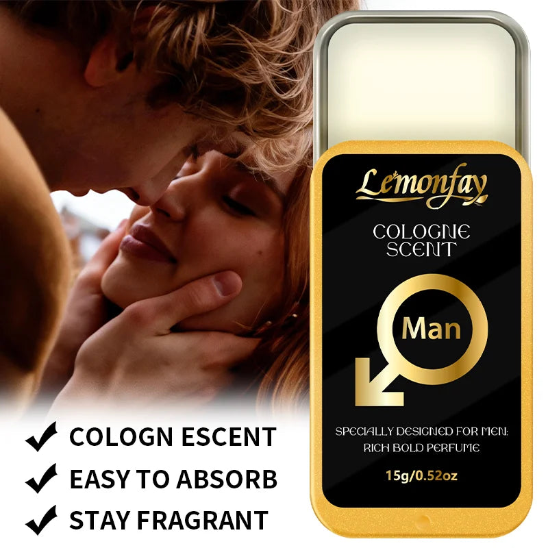 Lemonfay Men's Cologne Balm, with a Rich and Long-Lasting Scent, Portable, Suitable for Daily Use and Dates