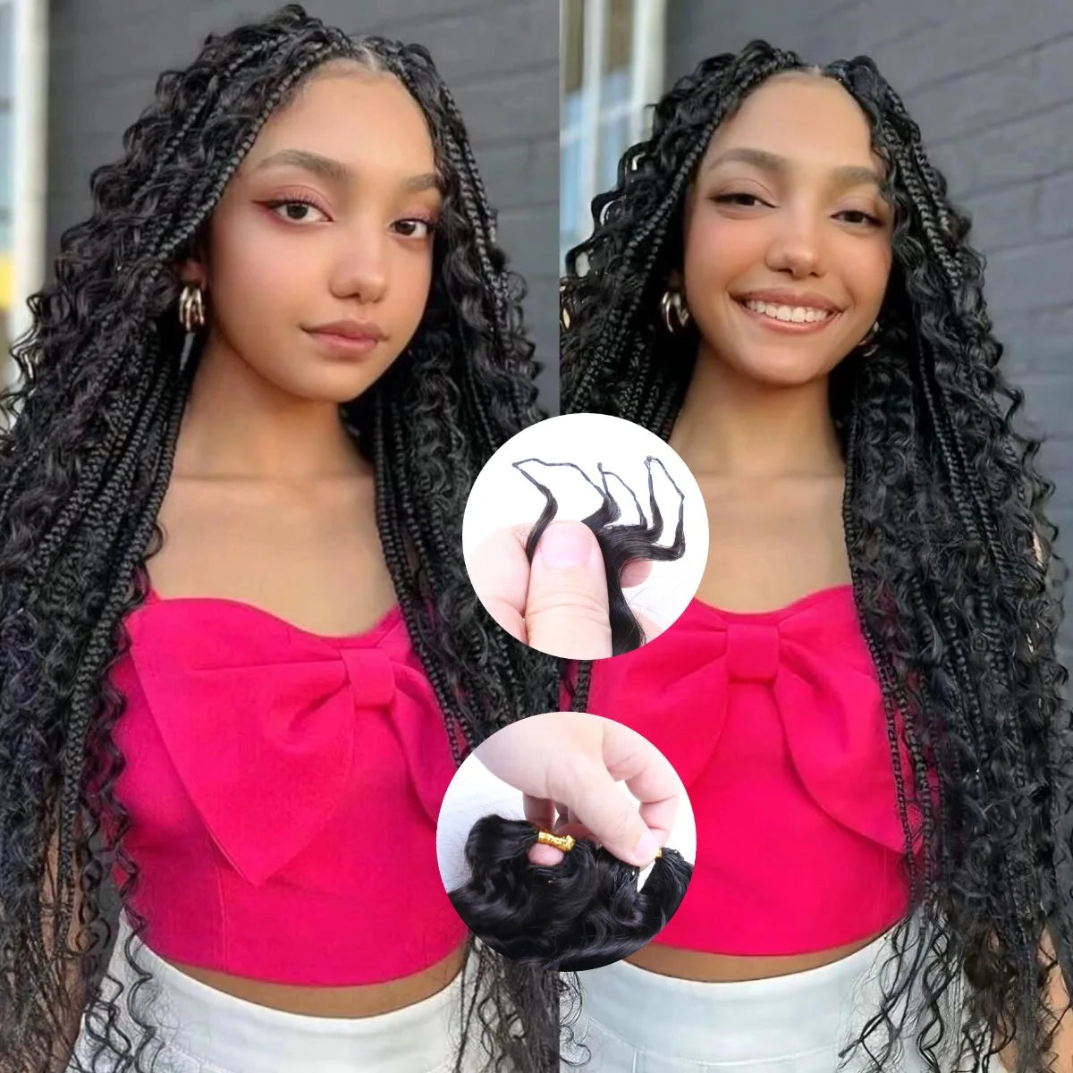 Deep Wave Feather Crochet Braid Natural Black Human Hair Extensions Deep Wave Feather Human Crochet Hair For Women Pre-Separated & Pre-Fluffed Feather Crochet 100% Human Hair Extensions Soft Natural Look Lightweight & Tangle-Free