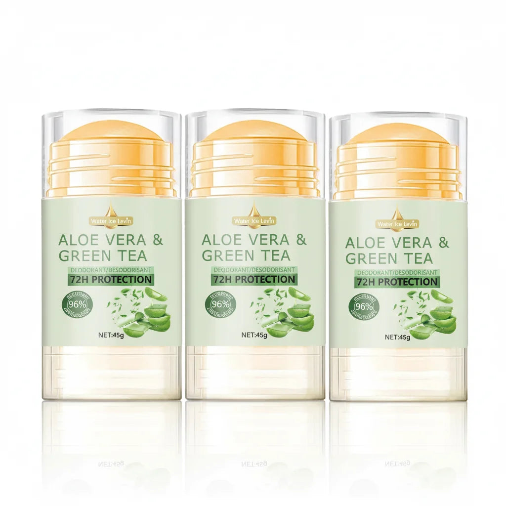 Water Ice Levin Deodorant with Aloe Vera & Green Tea 72H Protection & 96% Effectiveness for Gentle yet Powerful Care. 45g.